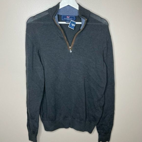 Vineyard Vines Other - Vineyard Vines Gray Lightweight‎ 1/4 Zip Sweater